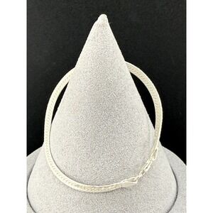 Vintage HCT Bracelet Silver Herringbone Chain Italy 925 7in